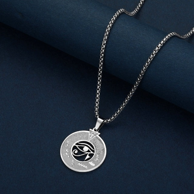 Collar con Colgante Egipcio Ojo de Horus para Hombre y Mujer en plata