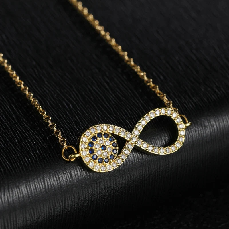 Collar con Colgante de Zirconia Símbolo Infinito