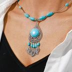 Collar con Colgante Étnico de Turquesa
