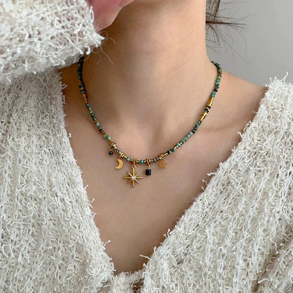 Collar con colgante de estrella estilo bohemio