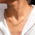 Collar Colgante para Mujer Símbolo Infinito y Corazón oro