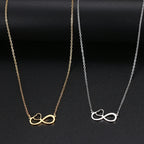 Collar Colgante para Mujer Símbolo Infinito y Corazón oro