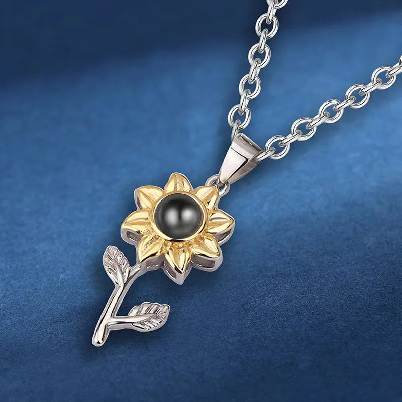 Collar con Colgante de Flor de Girasol
