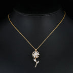Collar Colgante Flor de Girasol Giratoria Antiestrés oro