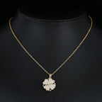 Collar con Colgante de Flor en Circonio Giratorio Anti-Estrés oro