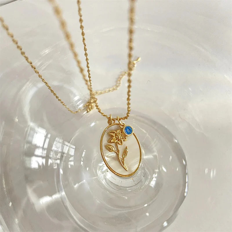 Collar Colgante Flor Signo del Zodiaco