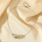Collar con colgante de gota de agua en plata estilo 2