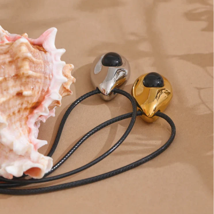 Collar con Colgante de Gota de Agua Estilo Bohemio plata