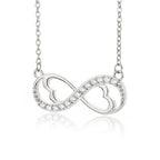 Collar con colgante infinito corazón y circonio de plata