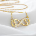 Collar con colgante infinito corazón y circonio dorado