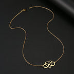 Collar con colgante de infinito y corazón para mujer en oro