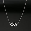 Collar con colgante de infinito y corazón para mujer en plata