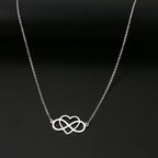 Collar con colgante de infinito y corazón para mujer en plata