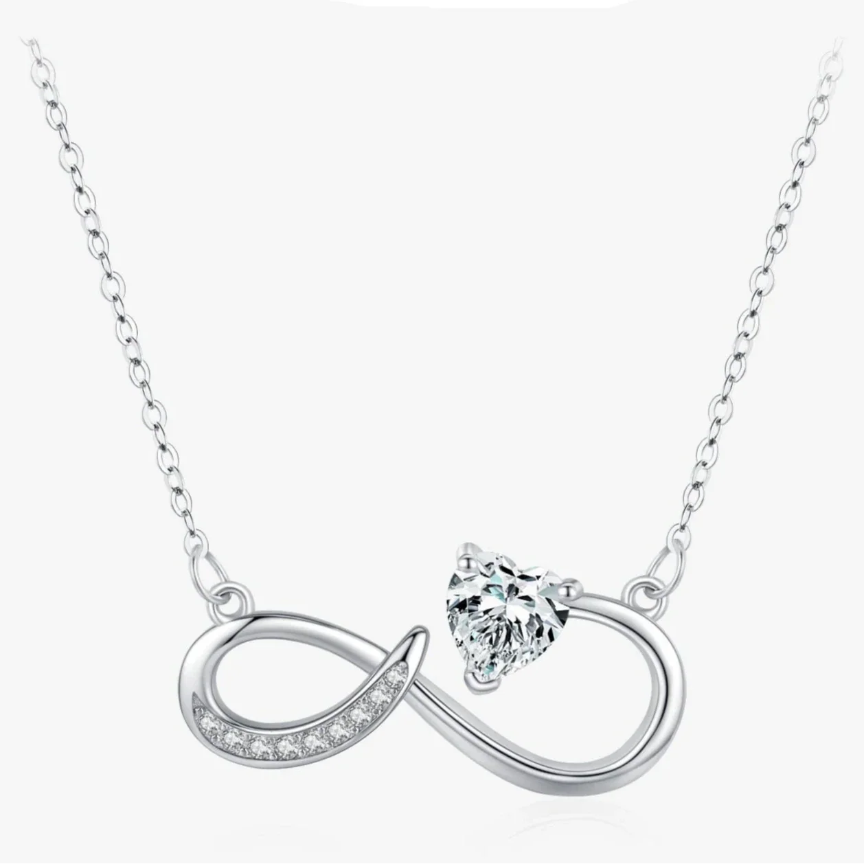 Collar con Colgante Infinito y León en Circonio