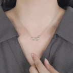 Collar colgante infinito de circonio para mujer en plata