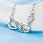 Collar colgante infinito de circonio para mujer en plata