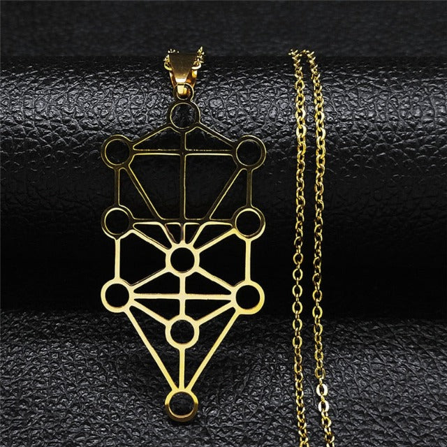 Collar Colgante Cábala Diagrama Árbol de la Vida Sephiroth oro