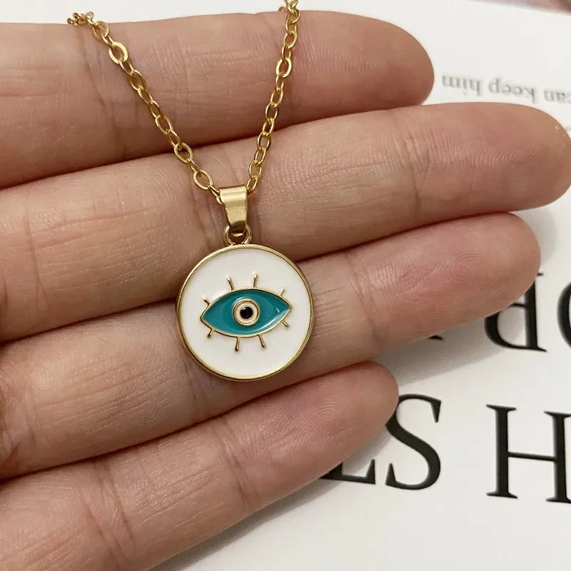 Collar con Colgante Nazar Boncuk Blanco