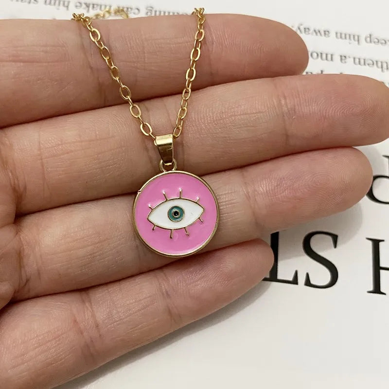 Collar con Colgante Nazar Boncuk Rosa