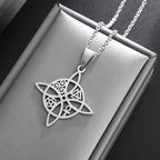 Collar Colgante Nudo de Bruja Wicca de Protección plata