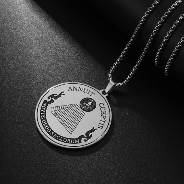 Collar Colgante Ojo de la Providencia Pirámide Illuminati Collar Colgante Ojo de la Providencia Pirámide Illuminati plata