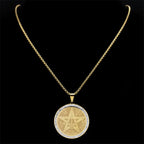 Collar Colgante Pentáculo Brujería Wicca oro