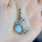 Collar con Colgante de Piedra de Luna Vintage c