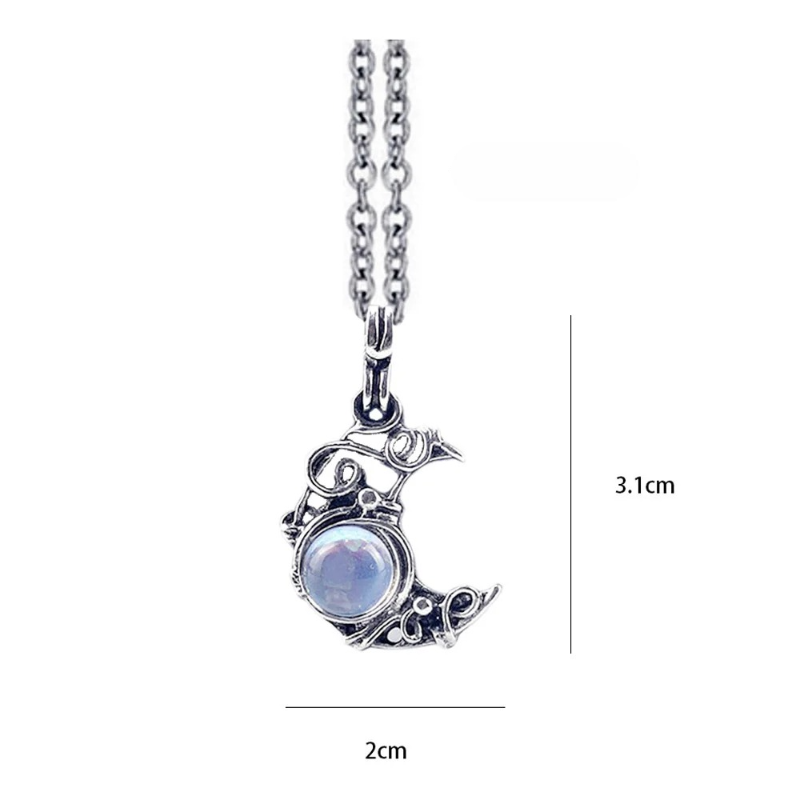 Collar con Colgante de Piedra de Luna Vintage c