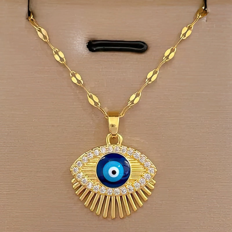 Collar Colgante Amuleto Ojo Azul Turco