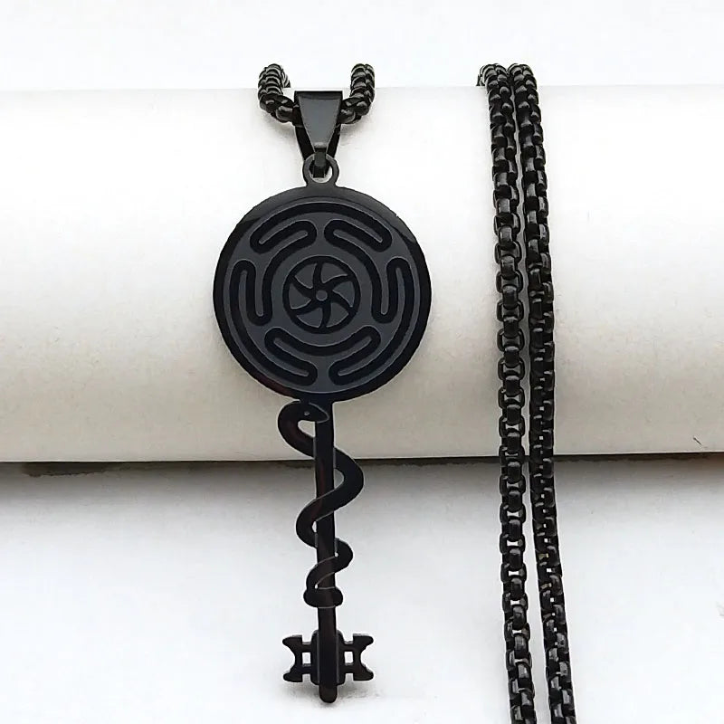 Collar Colgante Rueda de Hécate Strophalos Brujería Wicca