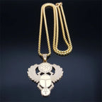 Collar con colgante de escarabajo egipcio Ojo de Horus oro