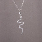 Collar con Colgante de Serpiente con Circonitas de plata