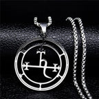 Collar con Colgante Sigilo Demoníaco Lilith Plata