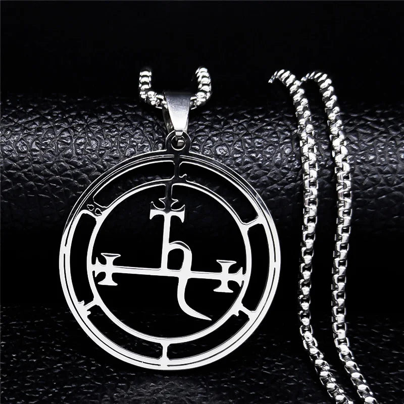 Collar con Colgante Sigilo Demoníaco Lilith Plata