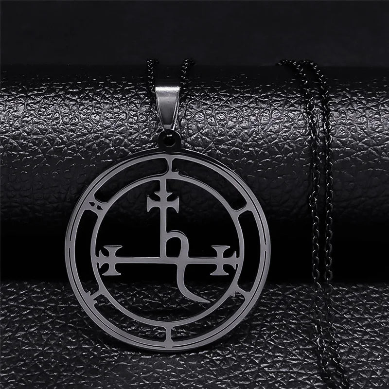 Collar con Colgante Sigilo Demoníaco Lilith Negro