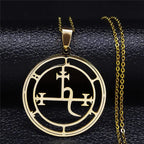 Collar con Colgante Sigilo Demoníaco Lilith Oro