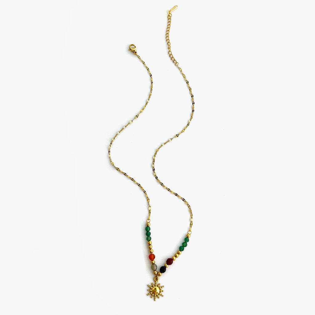 Sun Pendant Necklaces with Pearls a