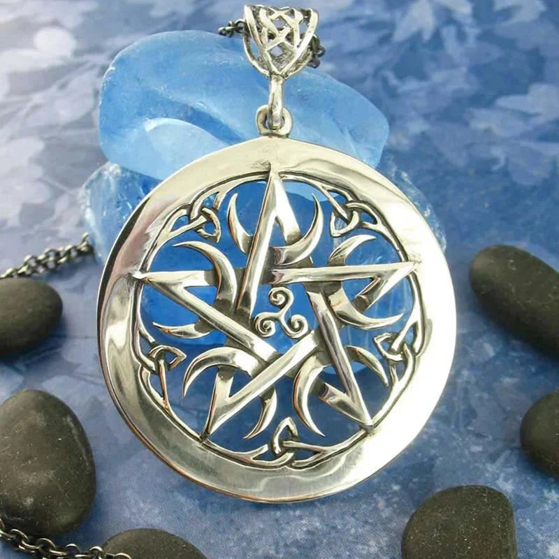 Collar con Colgante de Hechicería Wicca Pentáculo para Mujer