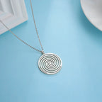 Collar y Colgante Espiral Geométrica plata