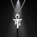 Collar Colgante Estilo Egipcio Cruz de Ankh de plata