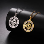 Collar colgante Wicca Nudo de Bruja Amuleto de Protección para mujer oro