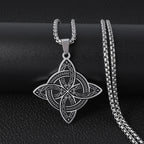 Collar Colgante Wiccano Nudo de Bruja de Protección plata