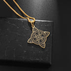 Collar Colgante Wiccano Nudo de Bruja de Protección oro