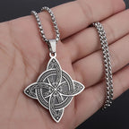 Collar Colgante Wiccano Nudo de Bruja de Protección plata