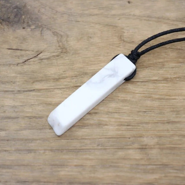 Collar de Piedra Natural de Sanación Litoterapia Turquesa blanca