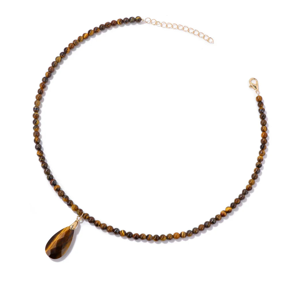 Collar de Piedra Ojo de Tigre y Colgante