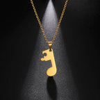 Collares para Parejas Colgante Nota Musical oro