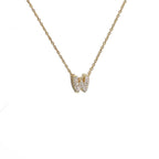 Collar tipo choker para mujer con colgante minimalista inicial w