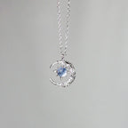 Collar para Mujer con Colgante de Estrella y Luna en plata