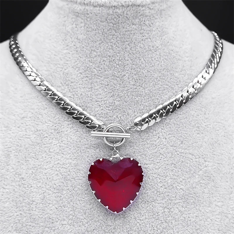 Collar Gargantilla con Colgante de Corazón 3